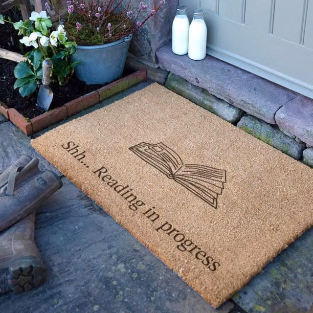 Artsy Mats Reading In Progress Doormat in Brown, W: 90 cm, D: 60 cm