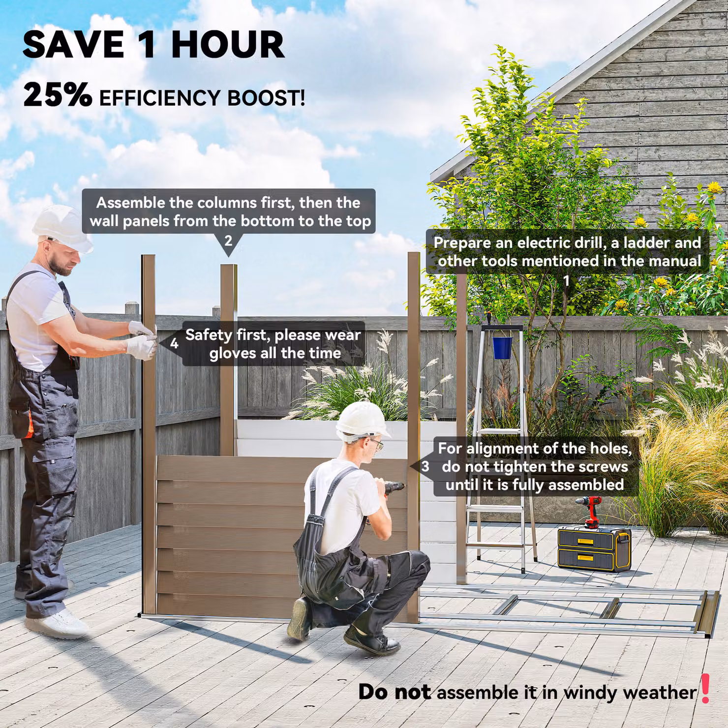 Outsunny Brown Galvanised Metal Lean-to Garden Shed with Foundation Kit and Lockable Doors, W: 152.4 cm, D: 152.4 cm, H: 176.0 cm – 4