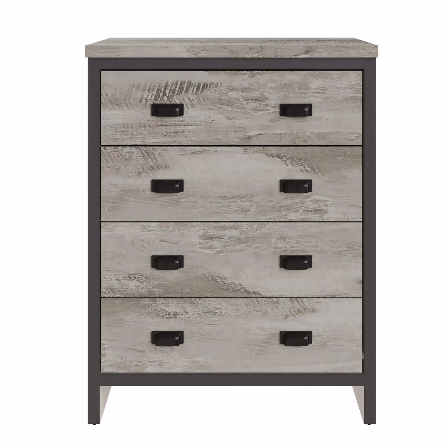 GFW Boston 4 Drawer Chest of Drawers in Grey and Black Industrial Style – 3