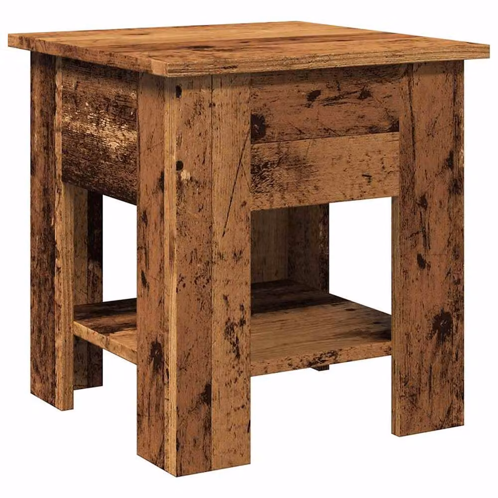 Berkfield Home Durable Square Coffee Table in Brown Rustic Engineered Wood W/D/H: 40 x 40 x 42 cm – 3