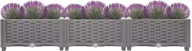 Berkfield Home Grey Polypropylene Raised Bed W/D/H: 120 x 40 x 23 cm – 1