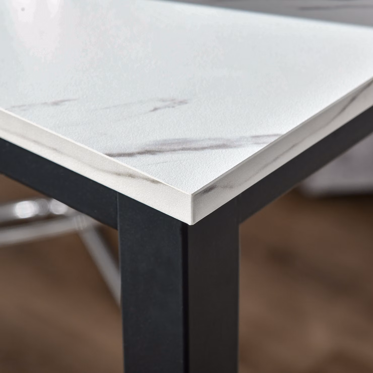 HOMCOM Marble Grain Breakfast Bar Table in White and Black, W/D/H: 120 x 40 x 100 cm – 6
