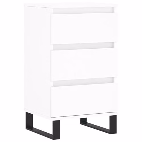 vidaXL Modern White Sideboard with Integrated Lighting, W/D/H: 40 x 35 x 70 cm