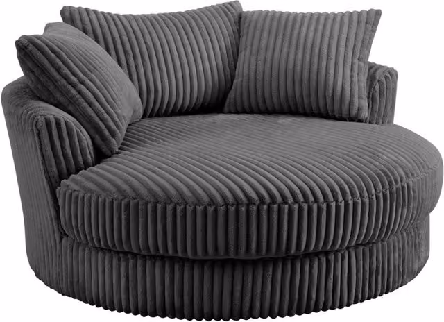 Home Detail Sky Corduroy Swivel Loveseat in Dark Grey – 1
