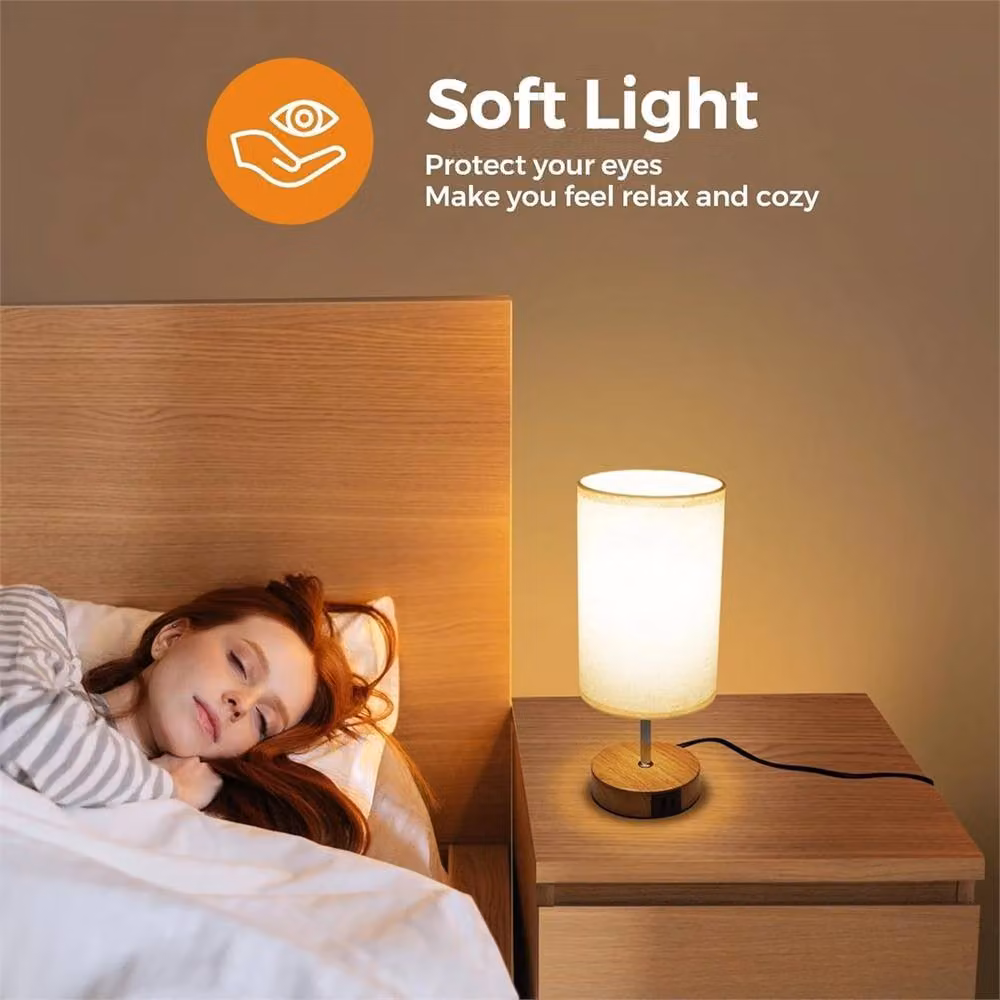 SPETLEK Touch Control Bedside Lamp with USB, 3 Way Dimmable Modern Table Light in White – 3
