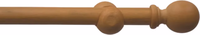 Caecus Straight Natural Wooden Eyelet Curtain Pole, Brown and Yellow, Length: 160 cm
