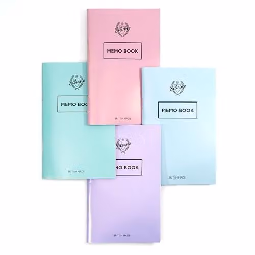 indigo Silvine Memo 72 Page Lined Softcover Notebook in Assorted Pastel Colours (Pack of 1)
