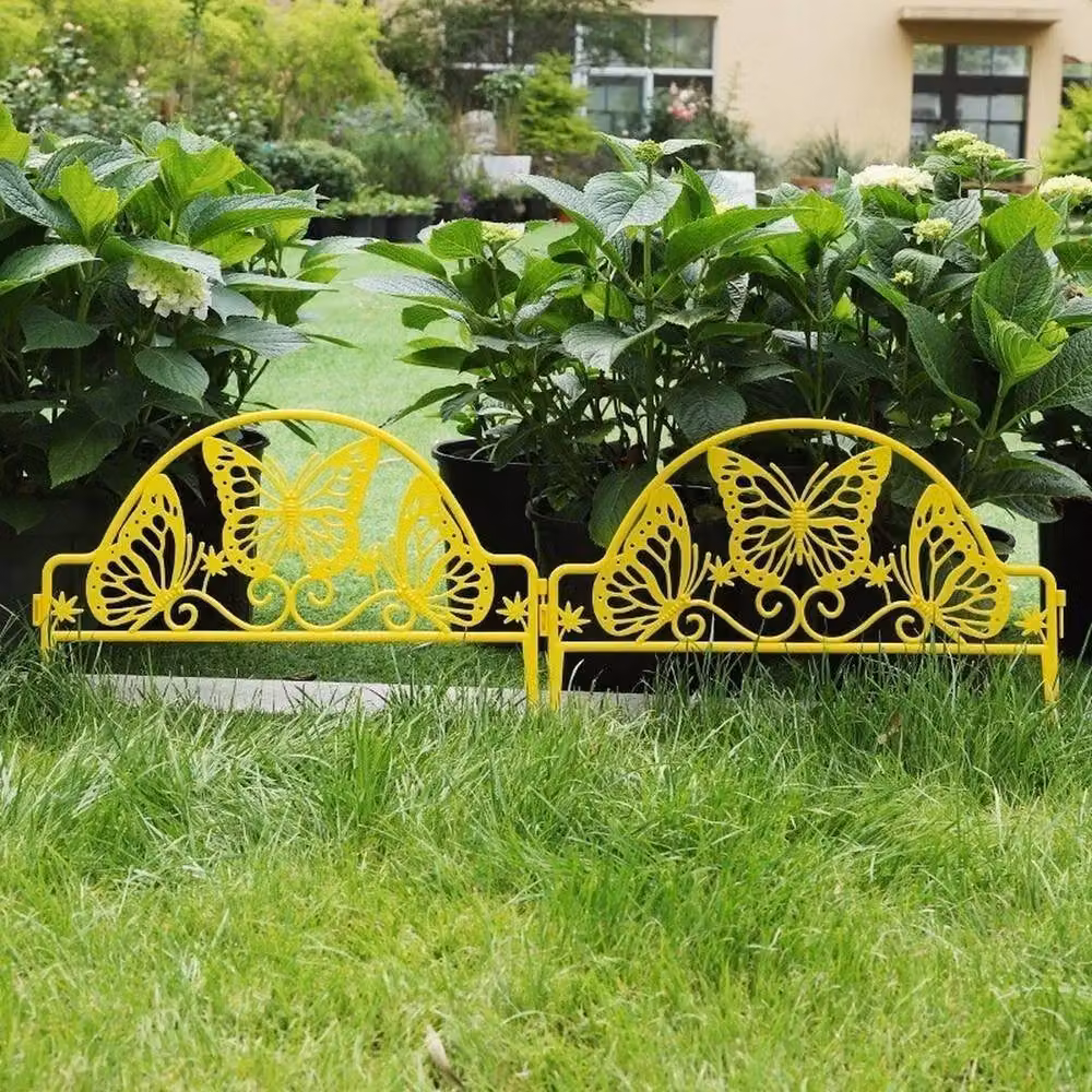 EONLION Yellow Plastic Lawn Border Edge Fence, 10 Pack, Width: 100 cm – 3
