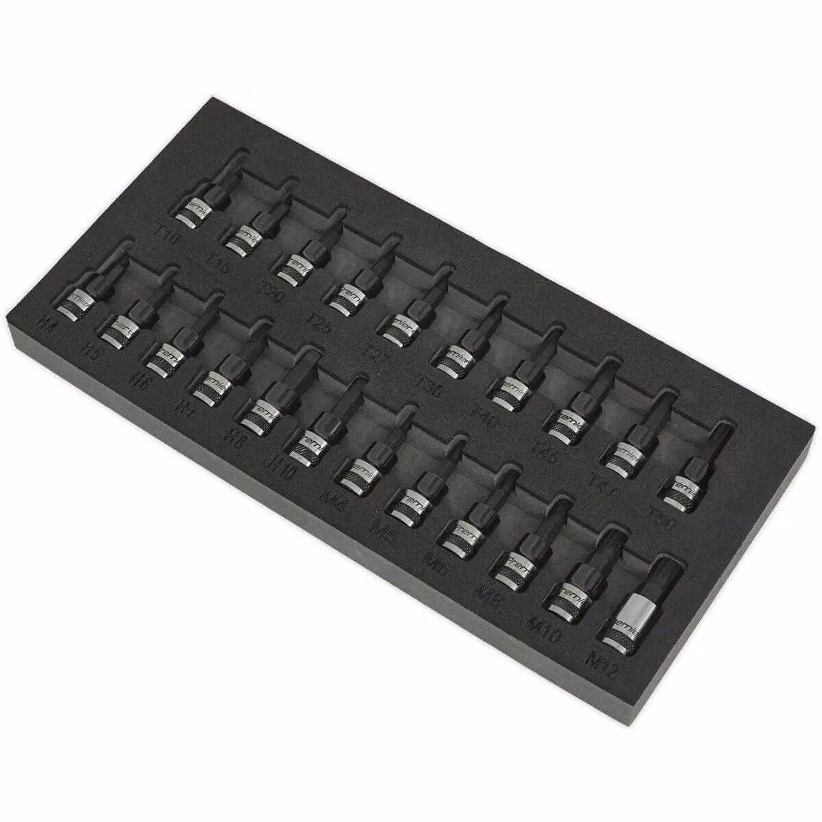 Loops 22pc TRX Star, Hex Key and Spline Socket Bit Set, 3/8 inch Square Drive, Chrome Vanadium Steel, Black and Multicolour – 2