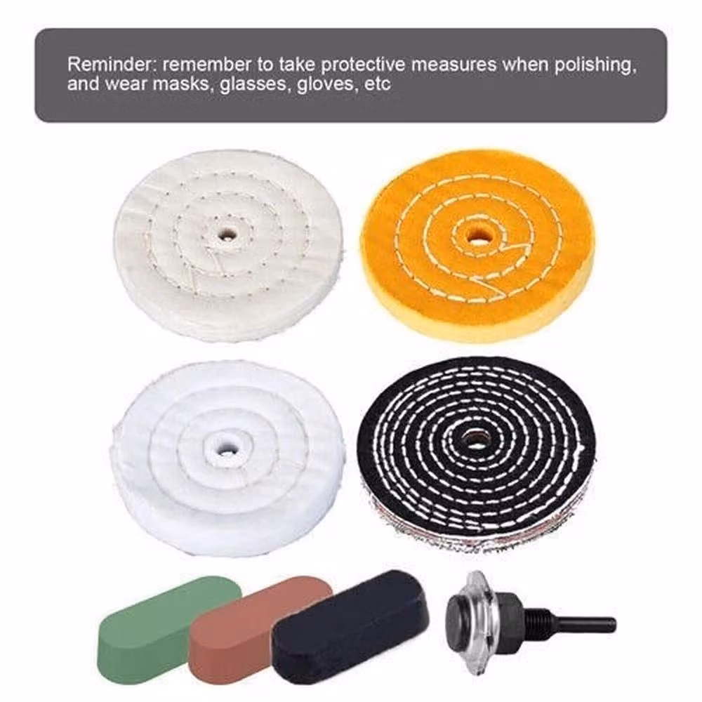 SPETLEK 8-Piece Multicolour Cotton Spiral Stitched Buffing and Polishing Wheel Mop Set – 4