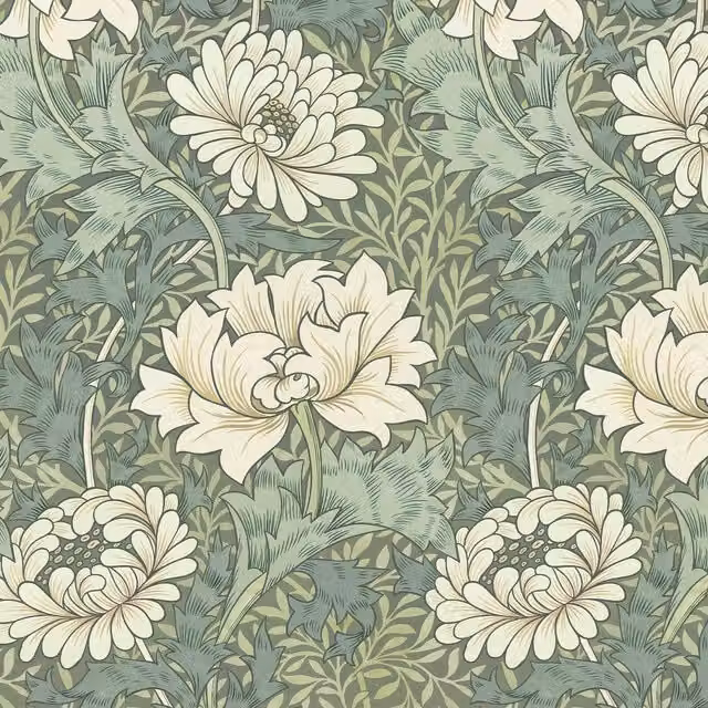 House of Hackney Chrysanthemum Magna Wallpaper Sap Sample in Multicolour