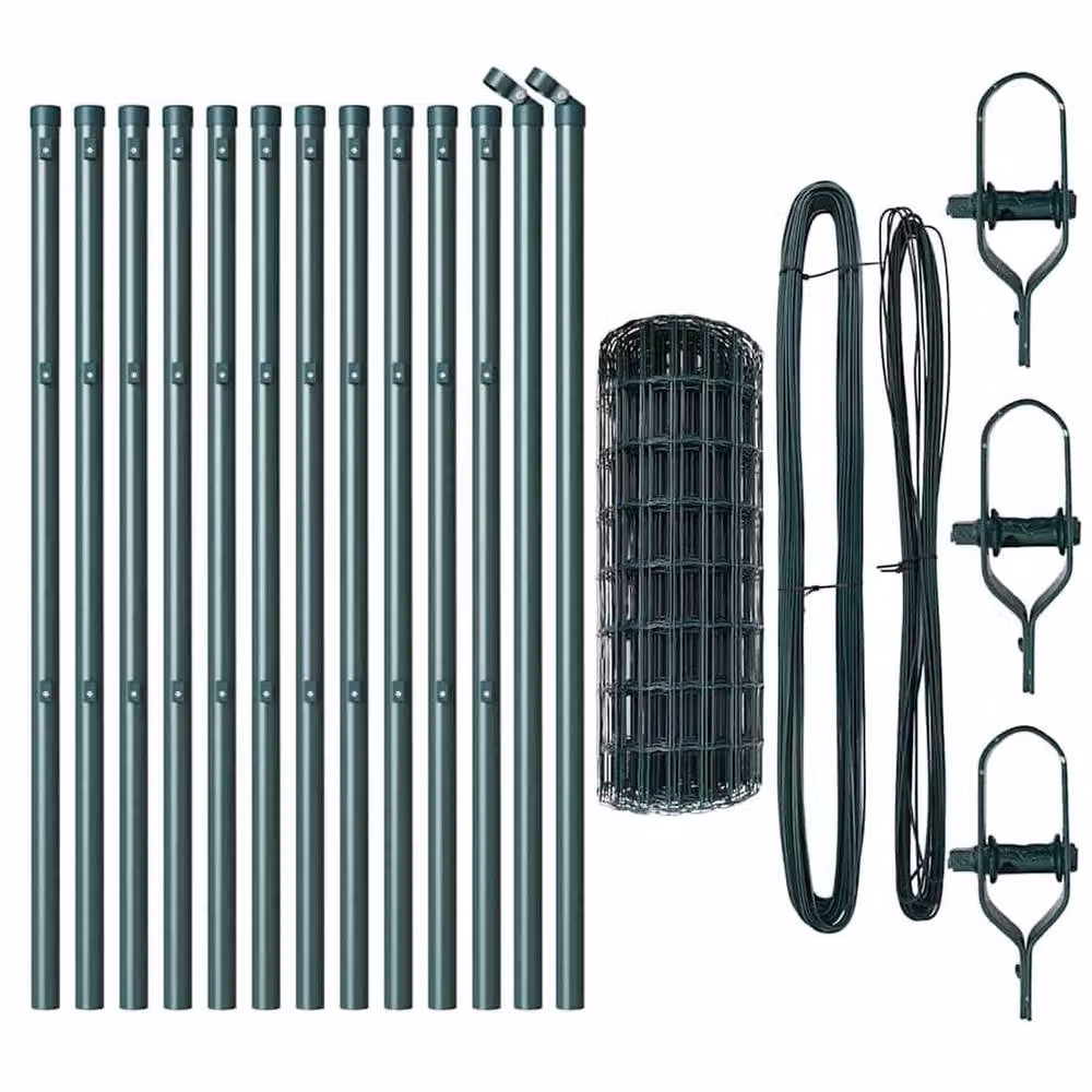 Berkfield Home Green Euro Fence with 13 Posts, Galvanised Steel, 0.8 x 25 m – 4