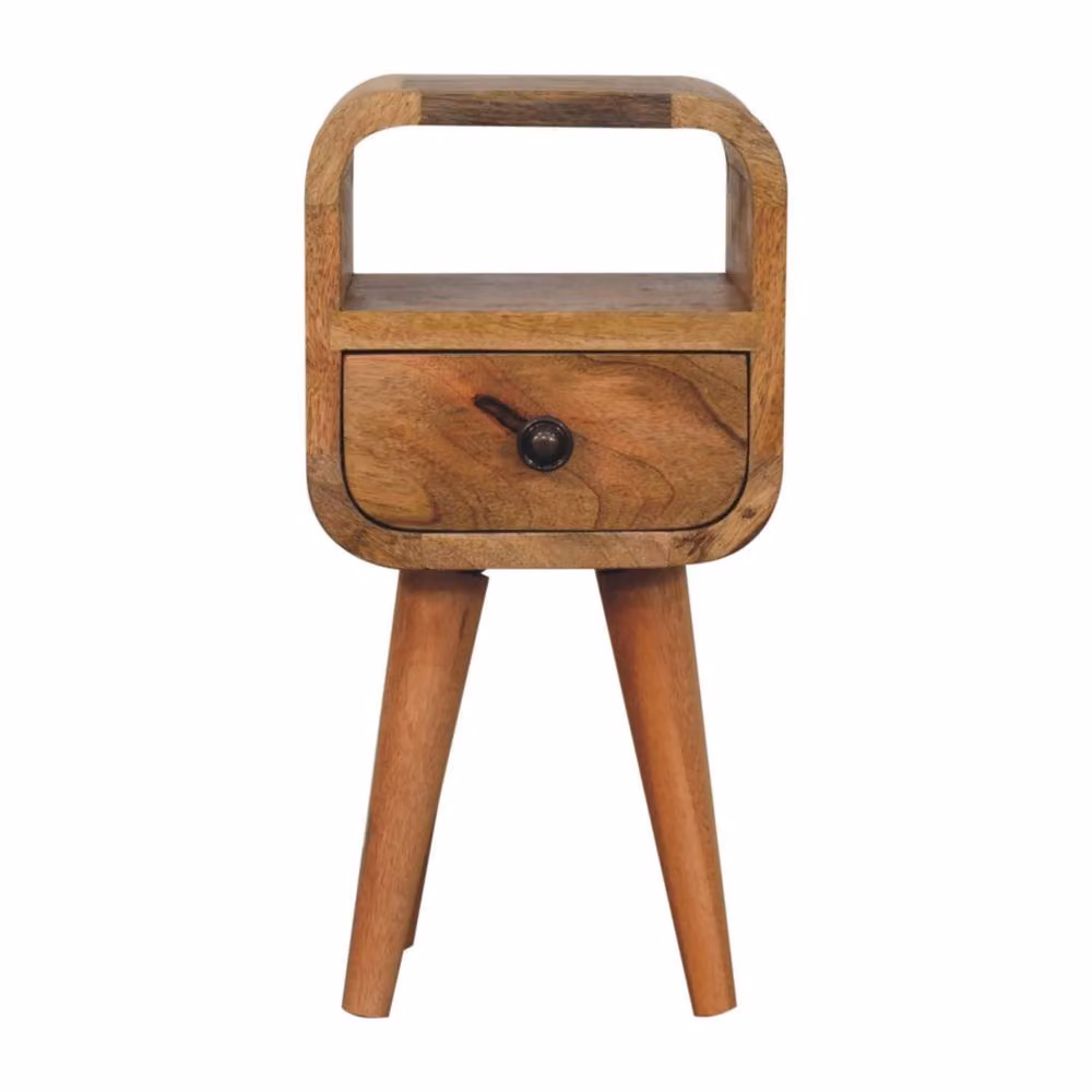 Wyld Haus Cagliari Small Mango Wood Bedside Table in Brown with Drawer and Shelf, W/D/H: 40 x 20 x 40 cm – 2