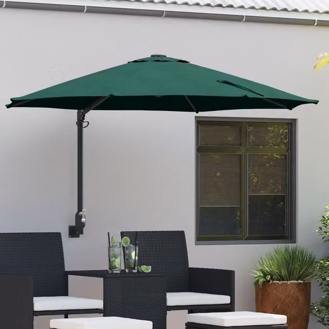 Berkfield Home Large Tiltable Green Patio Umbrella with Metal and Polyester Construction, W/D/H: 248 x 248 x 148 cm – 1