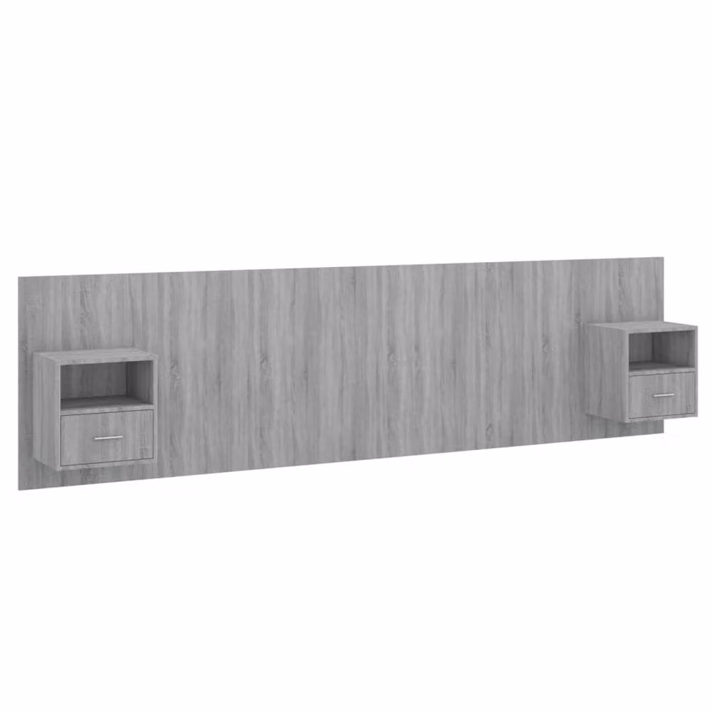 Berkfield Home Classic Bed Headboard with Integrated Nightstands and Side Compartments, Grey, W/D/H: 180 x 48.5 x 32.5 cm – 3