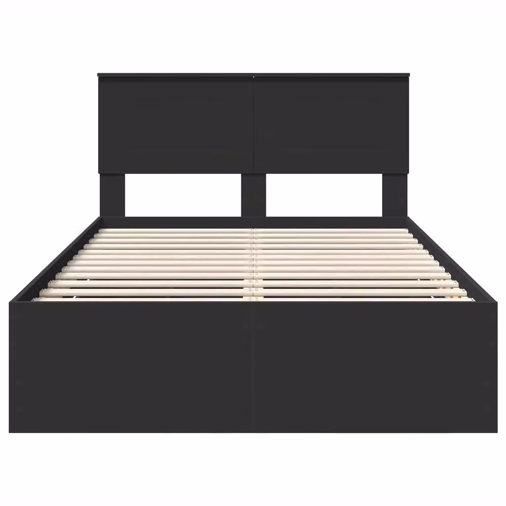 Berkfield Home Modern Bed Frame with Drawers in Black, Engineered Wood, W: 120 cm, L: 190 cm – 3