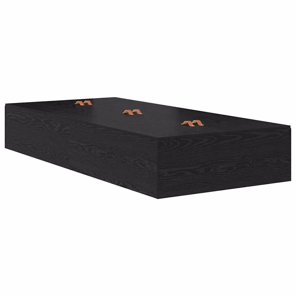 Berkfield Home Modern Single Bed Frame with Lift Up Storage in Black Oak Engineered Wood W/D/H: 90 x 200 cm – 2