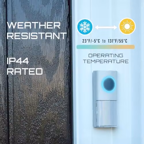Uni-Com Wireless Portable and Plug-in Doorbell Chime Set, White – 5