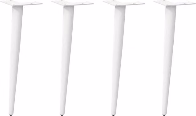 Berkfield Home Conical Steel Coffee Table Legs, 4 Pieces, White, H: 30-31 cm