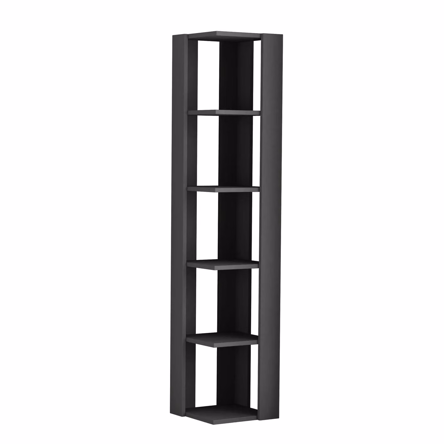 Decortie Nati Modern Tall Corner Bookcase Display Unit in Anthracite Grey, H 161 cm x W 34 cm x D 34 cm – 2