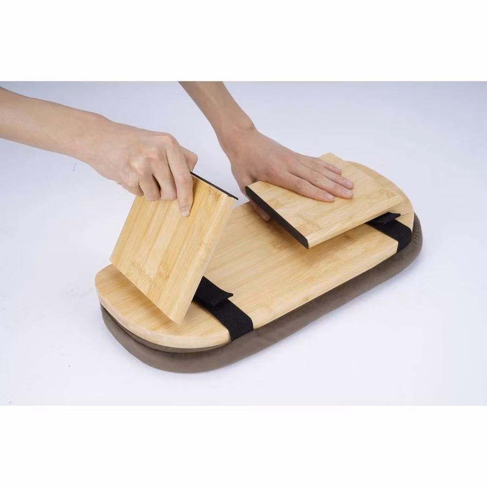 FORGEVIO Ergonomic Bamboo Meditation Bench Kneeling Stool in Natural Brown – 2