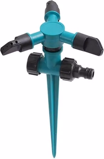 FLAVORA 360 Degree Rotating Garden Water Sprinkler in Green with Adjustable Sector