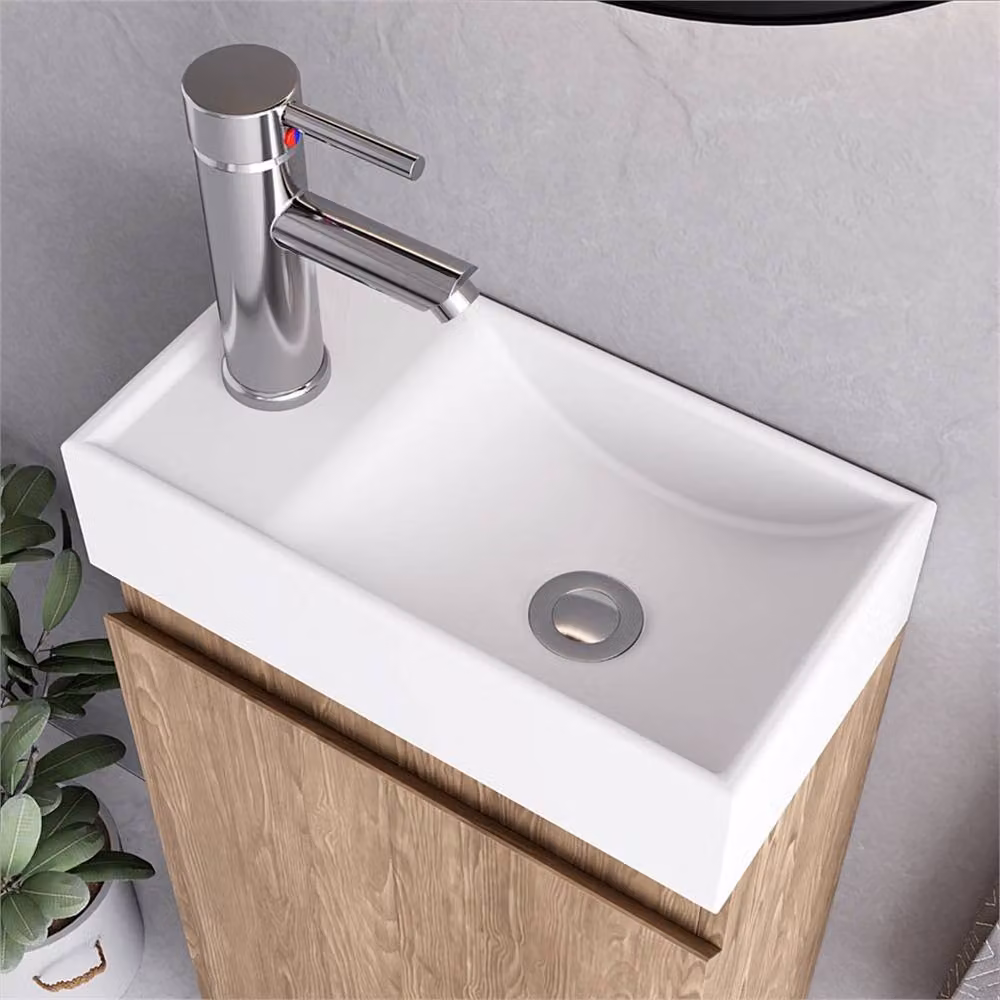 FORGEVIO Denvor Modern Freestanding Wood Grain Bathroom Vanity Unit in Brown – 3