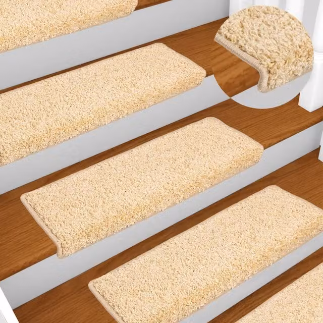 Berkfield Home Self-Adhesive Non-Slip Stair Mats, 10 Pack, Brown, W: 65 cm, D: 21 cm, H: 4 cm