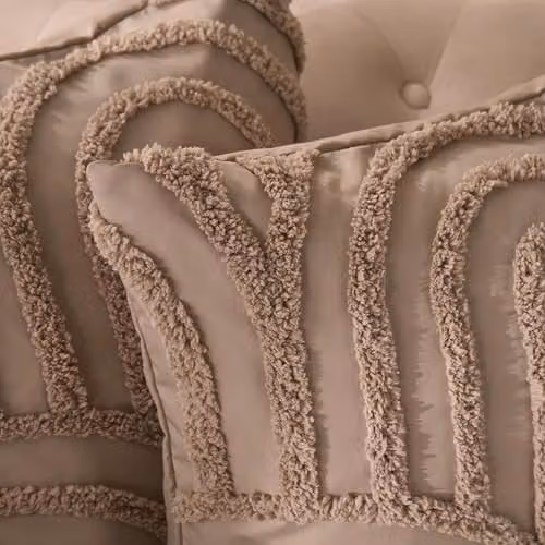 OHS Tufted Arches Decorative Square Cushion Covers, Set of 2, Beige/Brown, W/D/H: 45 x 45 x 45 cm – 4
