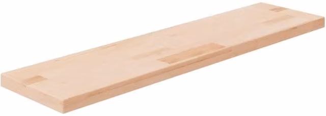 Berkfield Home Untreated Solid Oak Shelf Board, Brown, W: 80 cm, D: 20 cm, H: 2.5 cm