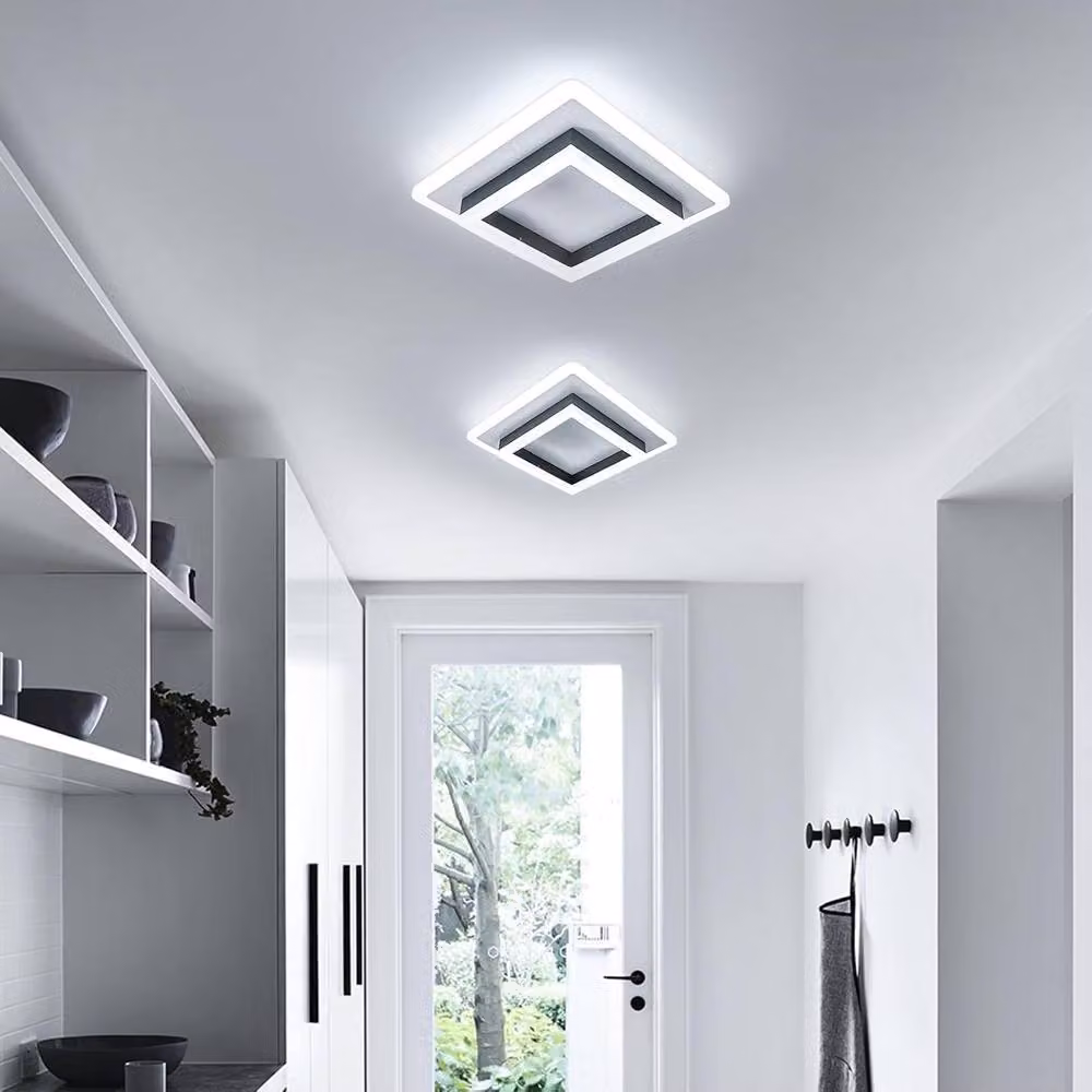 Goeco Modern Square LED Ceiling Light, 30W, 6500K Cool White, White, W: 30 cm – 2
