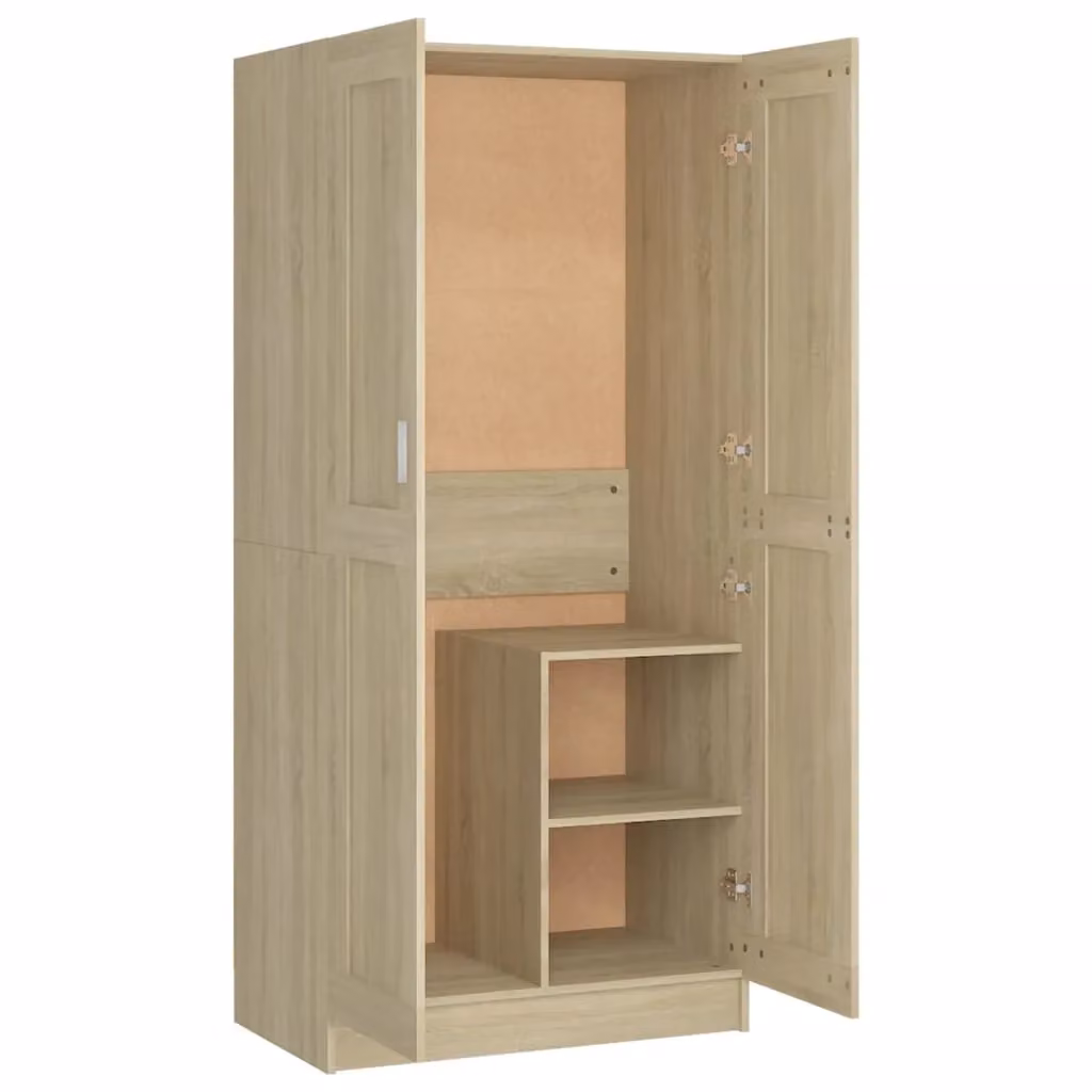 Berkfield Home Sonoma Oak Wardrobe in Brown and Beige, W/D/H: 82.5 x 51.5 x 180 cm – 2