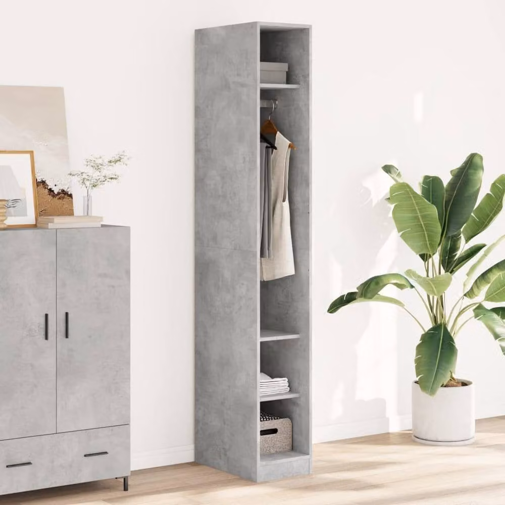 Berkfield Home Wardrobe in Concrete Grey, W/D/H: 30 x 50 x 200 cm – 2