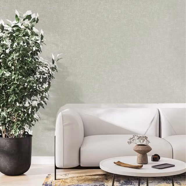 Superfresco Midas Texture Wallpaper in Sage Green, Washable Textile Plain Design