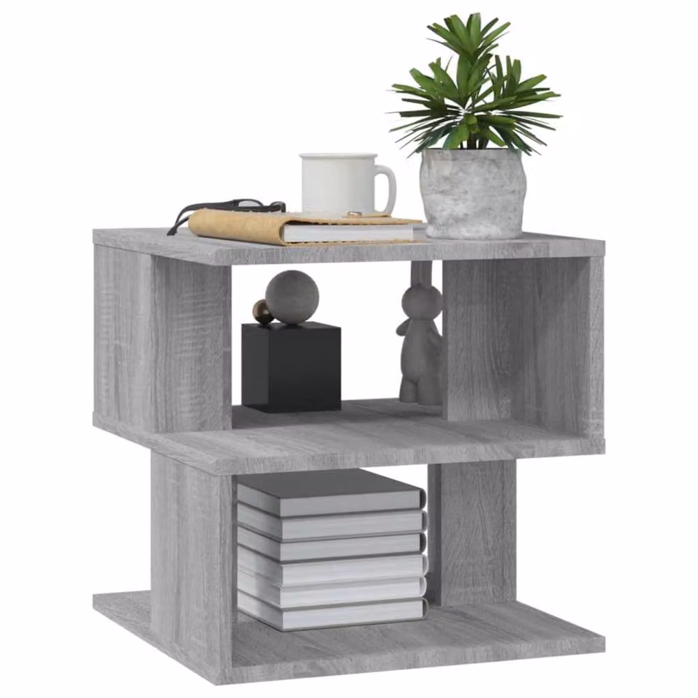 Berkfield Home Sonoma Grey Square Side Table, W/D/H: 40 x 40 x 40 cm – 4