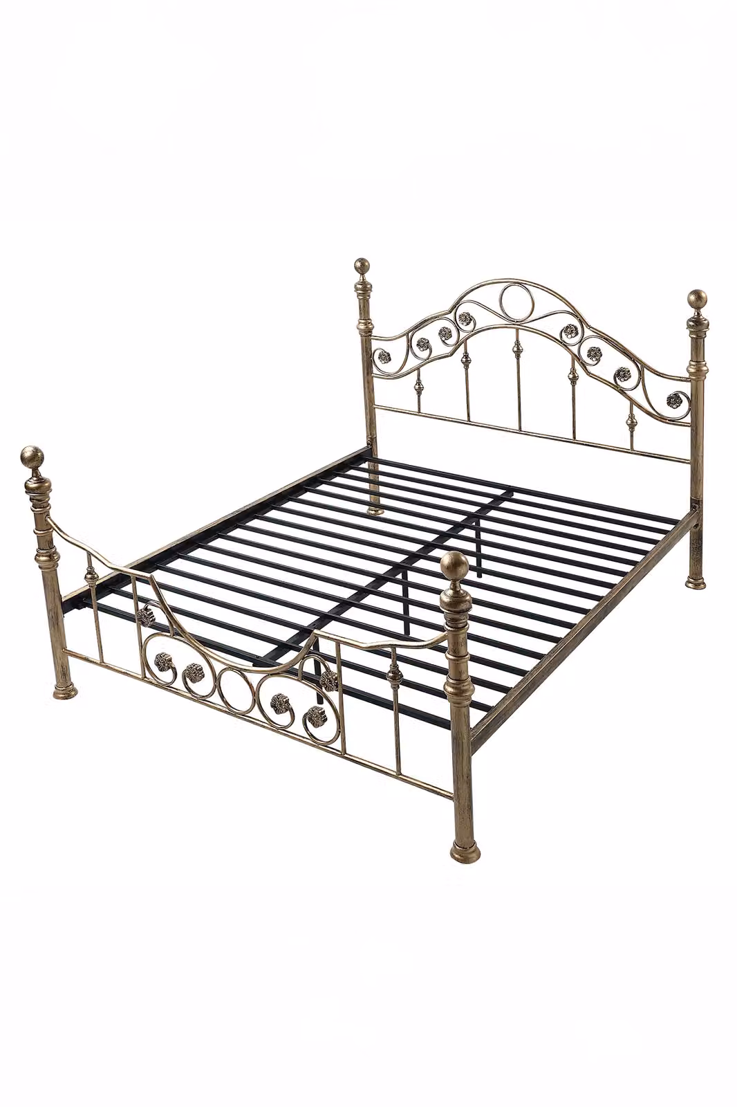 SlumberWorx Letchworth Vintage Victorian Style Antique Metal Bed Frame in Bronze, Size: 180 x 200 cm – 4
