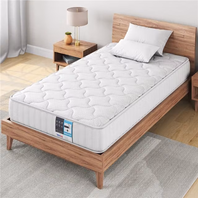 Yaheetech White Hybrid Memory Foam and Innerspring Mattress, W/D/H: 90 x 190 cm