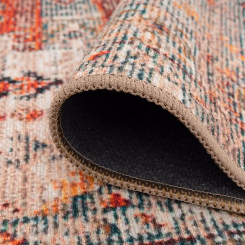 Kukoon Vintage Distressed Soft Area Rug in Beige, Grey and Multicolour, W: 160 cm, D: 230 cm – 3