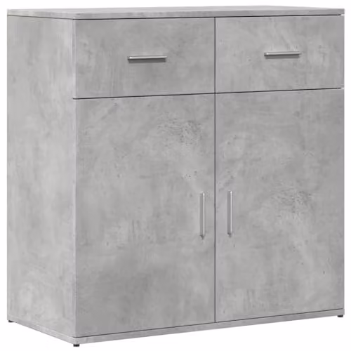 vidaXL Modern Sideboard in Grey MDF, W/D/H: 79 x 38 x 80 cm – 1