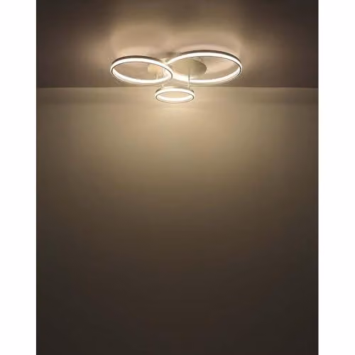 Netlighting Mary Modern LED Ceiling Light in Silver with Remote Control and Timer, W/D/H: 85.5 x 68.5 x 16.7 cm – 3