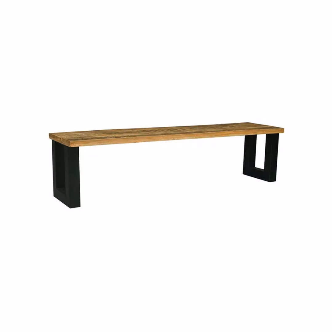 Jaipur Furniture Ltd Induse Mango Wood and Iron Bench in Brown and Black, W: 160 cm, D: 44 cm, H: 45 cm – 2