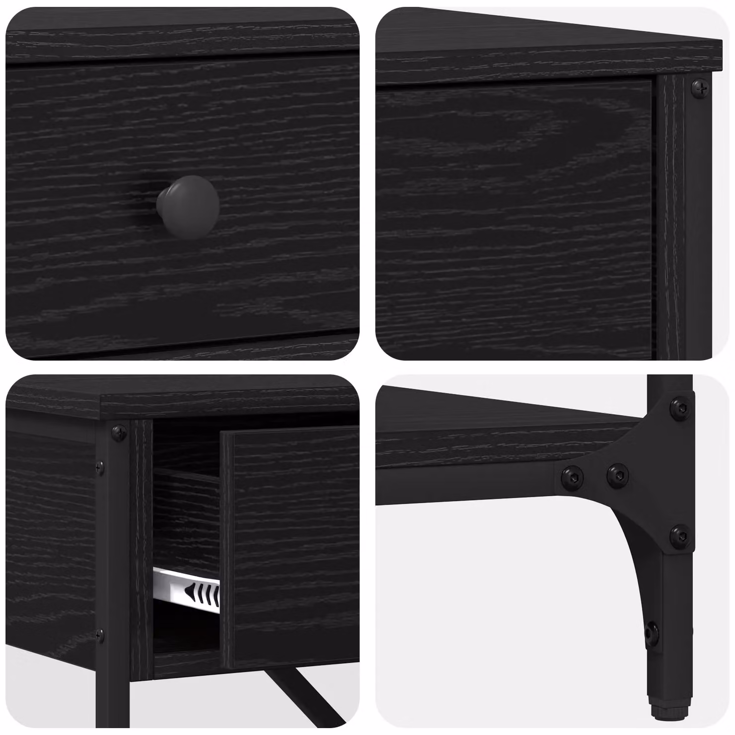 Berkfield Modern Black Oak Console Table, W/D/H: 75 x 34.5 x 75 cm – 4