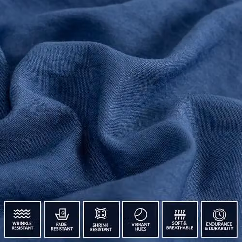 Pamposh King Size Reversible Microfibre Duvet Cover and Pillowcase Set, Blue, W/D/H: 180 x 200 cm, Pillowcase: 50 x 75 cm – 5