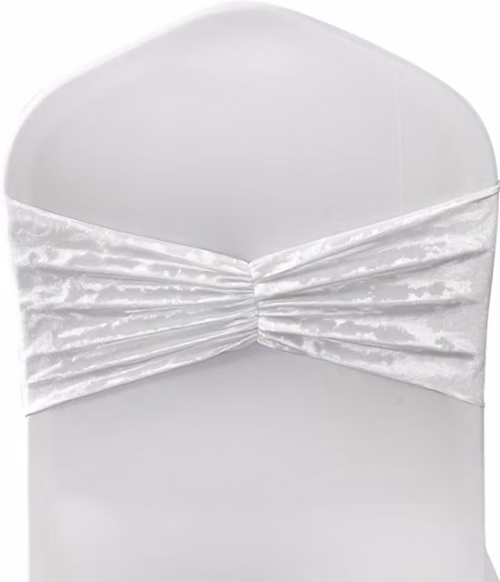 Neel Blue Diamond Velvet Chair Band Sash in Blue and White