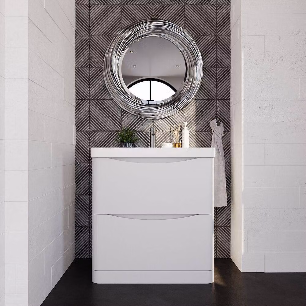 Balterley White Floor Standing 2 Drawer Bathroom Vanity with Ceramic Basin – 2