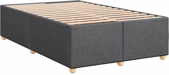 Berkfield Home Soft Upholstered Bed Frame in Dark Grey, Double Size – 1