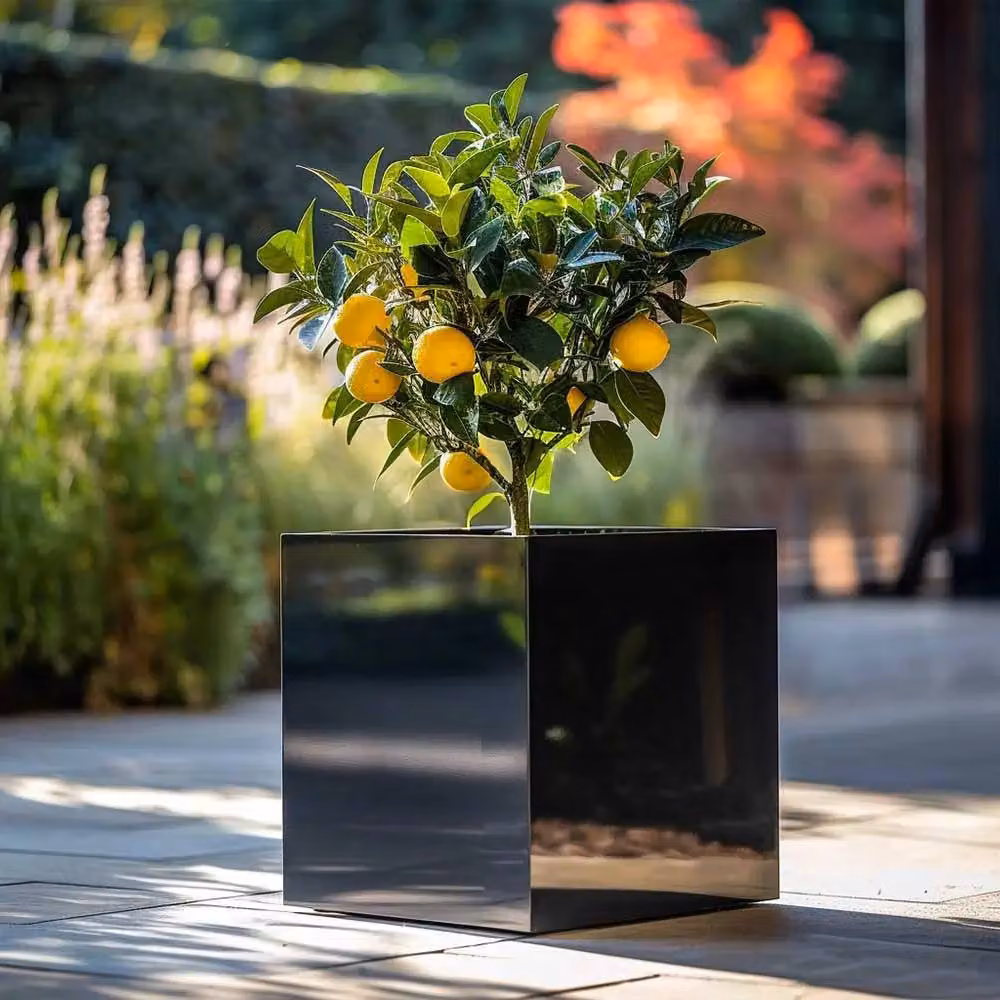 Access Garden Products Black Square Galvanised Steel Planter, 40 cm – 2