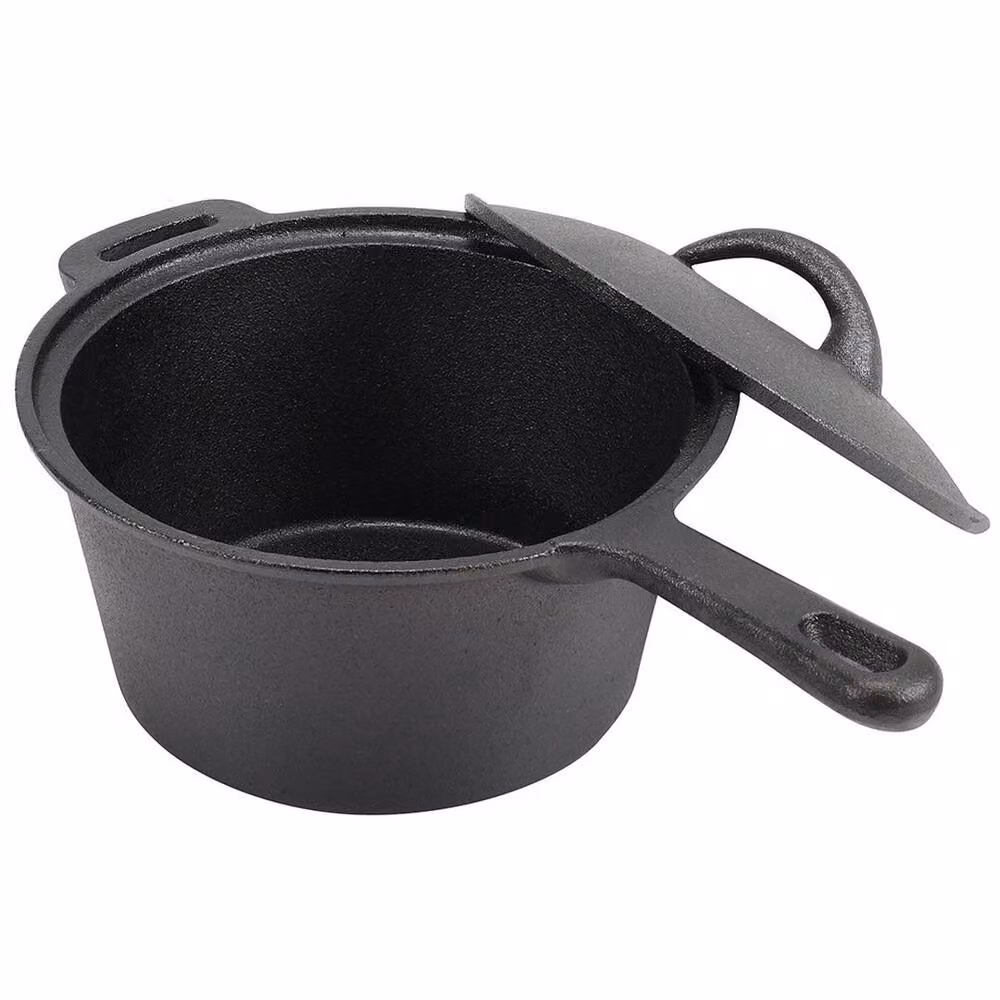 EONLION Non-Stick Cast Iron Deep Pan Saucepan in Black – 3