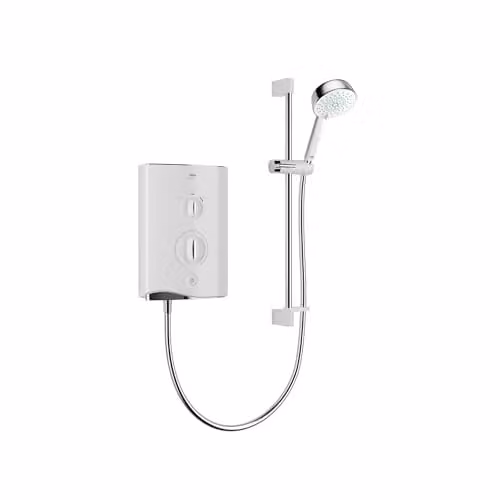Mira Sport Multi-Fit Single Outlet Electric Shower 9kW in White and Chrome – 1