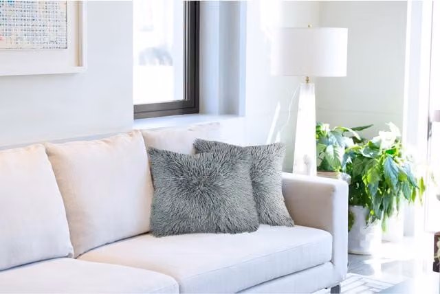 NewEdgeBlinds Teddy Square Cushion Cover in Grey